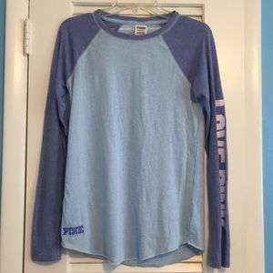 A long sleeve shirt. 57% cotton. 43% polyester